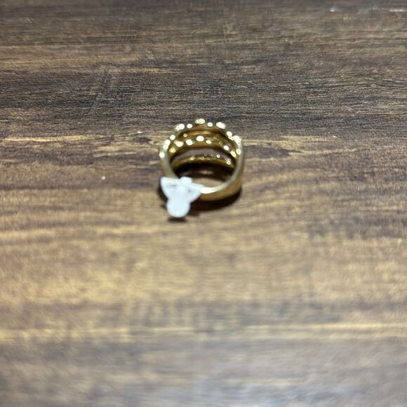 14K Gold Plated Elegant Stacked Layered With Zirconia Ring - Picture 6 of 10
